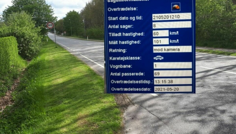 101 i timen – og en ny tid hos kørelæreren. Foto: Syd- og Sønderjyllands Politi.