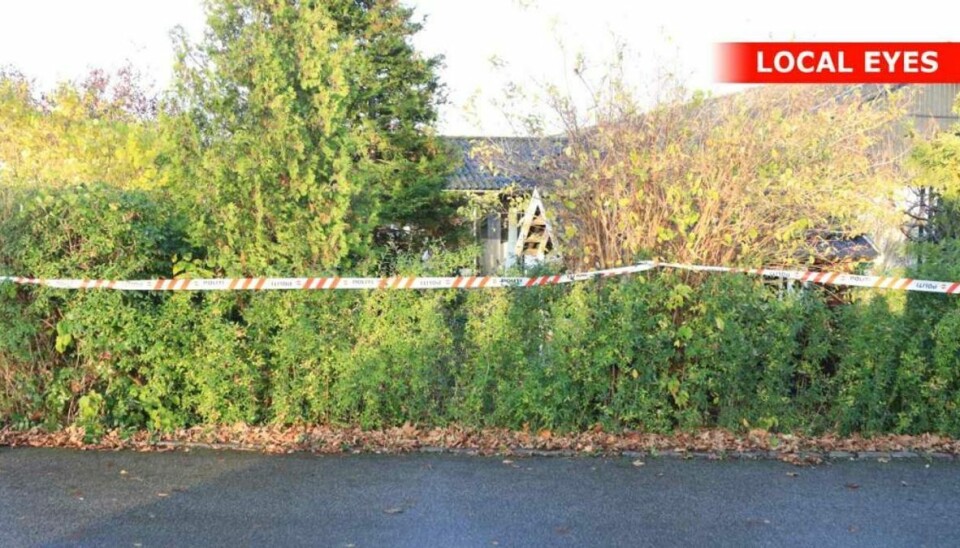 Mystisk afspærring Politiet vil ikke sige meget om en afspærring i Frederikssund. Foto: Local Eyes