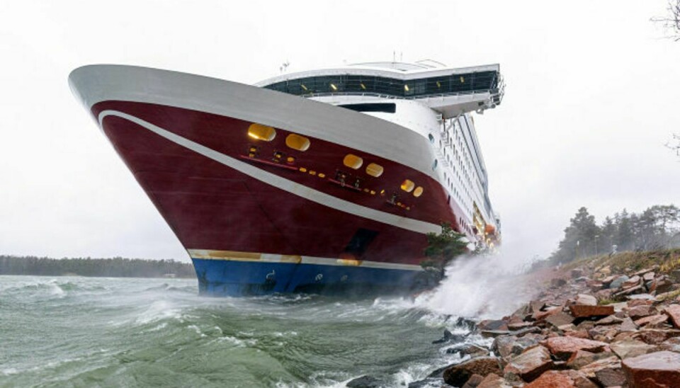 Et krydstogtskib med over 400 om bord gik lørdag på grund ved den finske øgruppe Åland ud for den svenske østkyst. Passagerfærgen “Grace” er fra Viking Lines.Foto: Lehtikuva/Reuters
