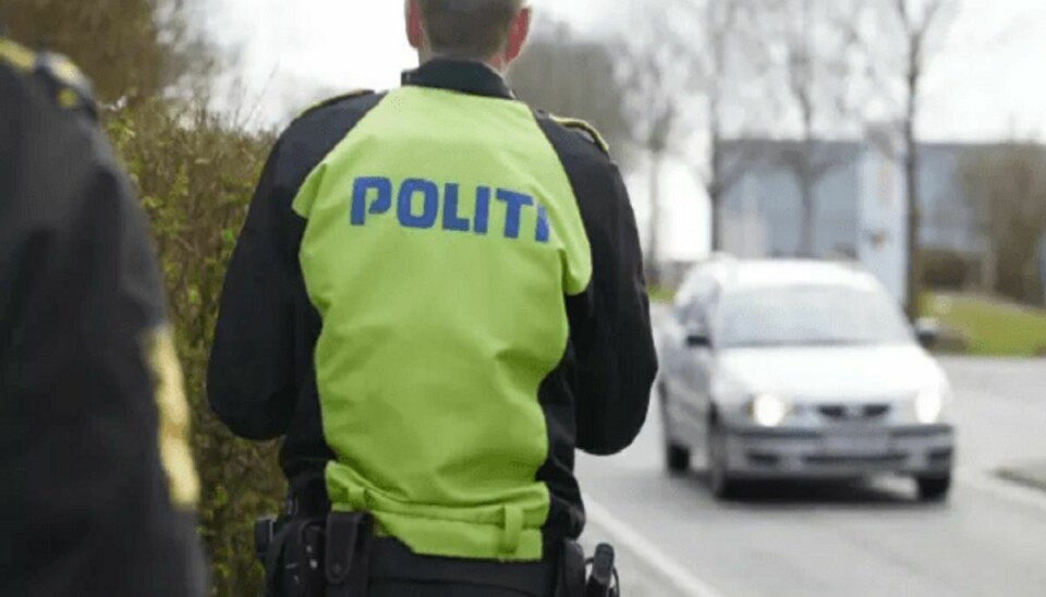 Sådan ser det ud, når Østjyllands Politis færdselsafdeling gør klar til at fange synderne. Foto: Politiet.