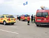 Frederiksborg Brand og Redning rykkede massivt ud til en fiskekutter, der tog vand ind ud for Gilleleje Havn tirsdag morgen. Klik videre for flere billeder. Foto: Presse-fotos.dk