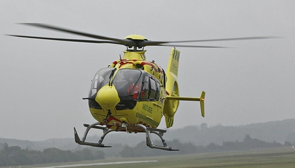 Manden blev hentet af en lægehelikopter. Arkivfoto: René Lind Gammelmark.