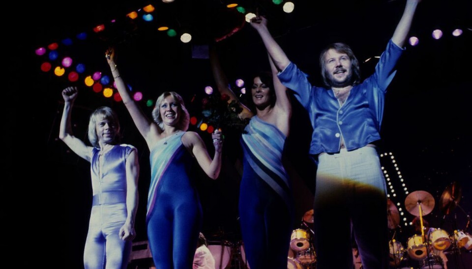 ABBA optræder i K B Hallen.Björn Ulvaeus, Agnetha Fältskog, Anni-Frid Lyngstad, Benny Andersson,