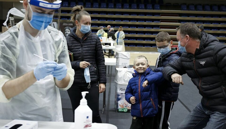 Der er i de seneste uger udført massetests rundt i de nedlukkede, nordjyske kommuner. Foto Claus Bjørn Larsen/Scanpix