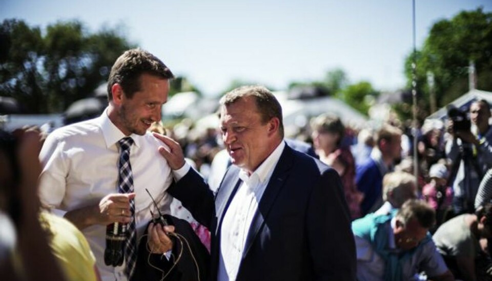 Kommentator: Svært for blå blok at stå sammen Efter en række stridigheder internt i blå blok lægger Venstres formand, Kristian Jensen (tv), nu op til forsoning. Arkivfoto. Foto: RASMUS FLINDT PEDERSEN/POLFOTO