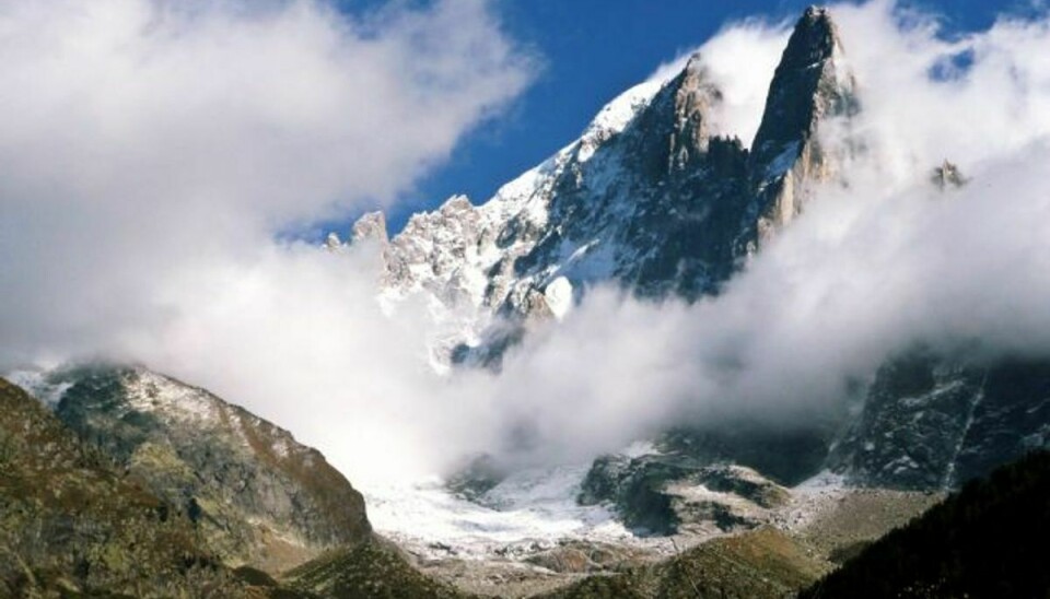 Det var her på Mont Blanc i Frankrig at de fem bjergbestigere er fundet døde.Foto: Colourbox/free