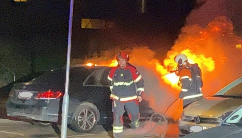 Politiet mener branden er påsat. Foto: Presse-fotos.dk. Politiet mener branden er påsat. Foto: Presse-fotos.dk.