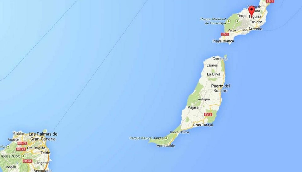 En 52-årig dansk kvinde blev dræbt i en trafikulykke på Lanzarote. Foto: Google Maps.