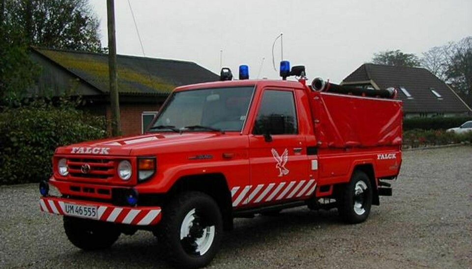 Denne brandbil er stjålet i Ølgod. Foto: Syd- & Sønderjyllands Politi.