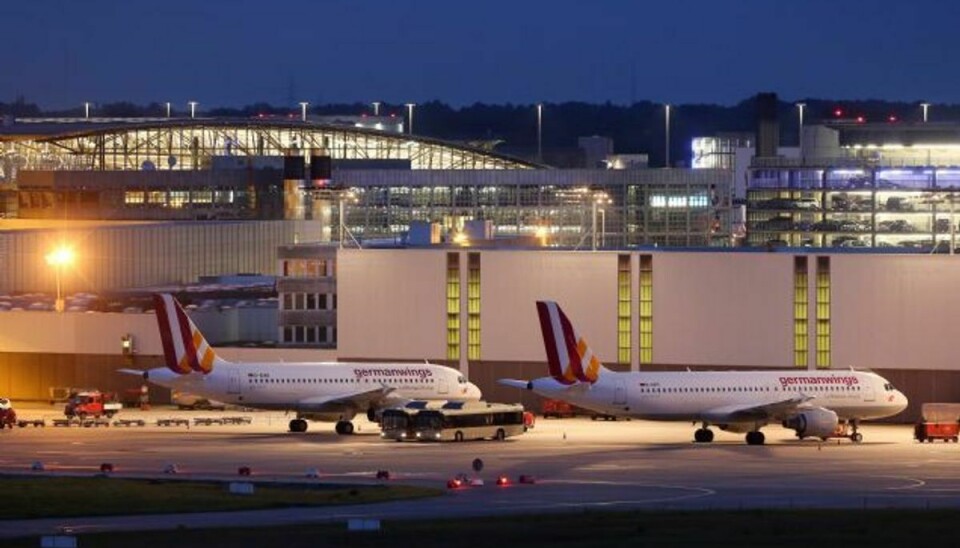 Samtlige 51 fly fra selskabet Germanwings står her til formiddag stille. Foto: Bodo Marks/AP