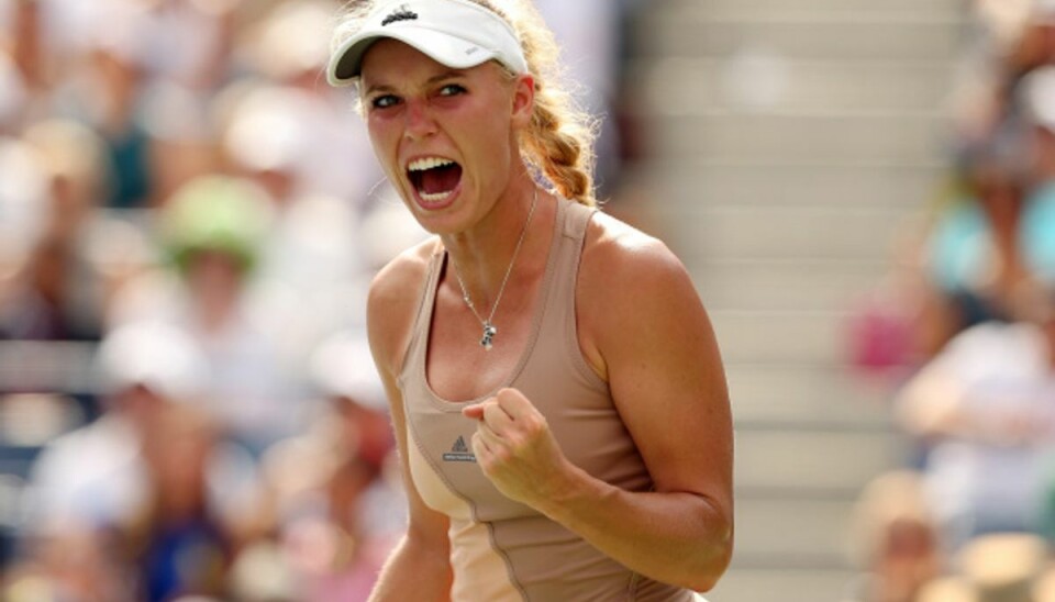 Se billederne: Wozniacki nedkæmpede kramperamt kineser Caroline Wozniacki er klar til finalen i US Open. Foto: Getty Images.