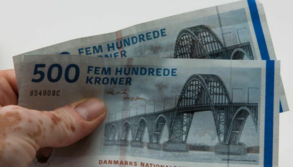 En 18-årig mand er anholdt og mistænkt for at have betalt med falske 500 krone sedler. Foto: Colourbox.com (Modelfoto).