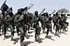 Soldater fra den militante al-Shabaab-bevægelse i Somalia. Gruppen bekræfter fredag, at et amerikansk droneangreb har dræbt lederen Ahmed Godane. Arkivfoto Foto: Farah Abdi Warsameh/AP