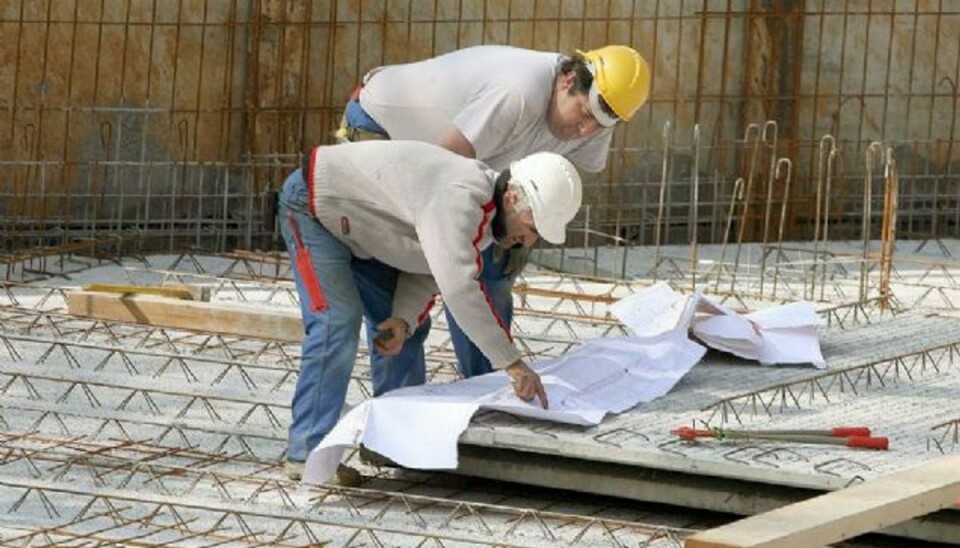 Ledigheden er opgjort til 4,1 procent af de ledighedsforsikrede timelønnede i byggeriet. Foto: Colourbox/free