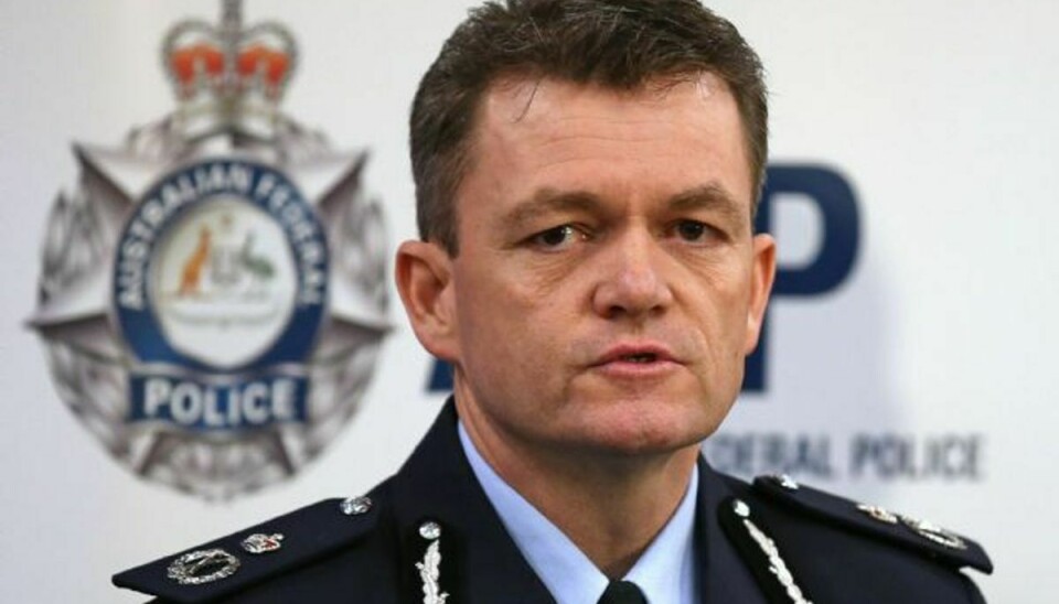 Andrew Colvin, fungerende chef for Australiens føderale politi, fortalte på en pressekonference torsdag om aktionen, der omfattede omkring 800 politibetjente. Foto: Rick Rycroft/AP