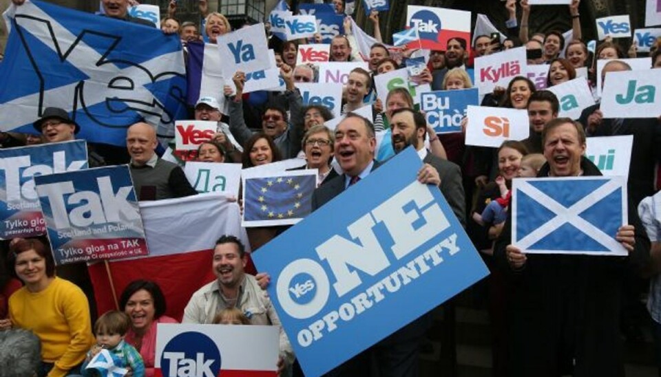 Den 18 september går skotterne til folkeafstemning om uafhængighed. Foto: Andrew Milligan/AP