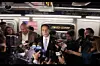 New Yorks guvernør Andrew Cuomo holdt torsdag pressemøde på en undergrundsstation for at forsikre newyorkerne om, at myndighederne er meget opmærksomme på eventuelle terrortrusler. Foto: Mark Lennihan/AP