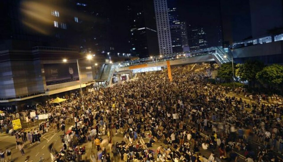 Demonstranterne forbereder en ny aktion i Hongkong, hvis ikke Kina efterkommer kravene. Foto: Wong Maye-E/AP