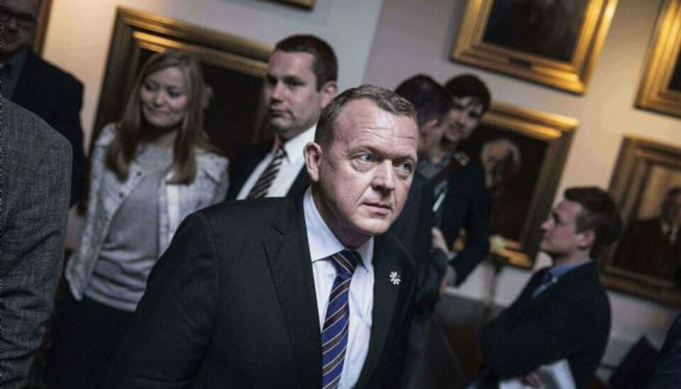 Partiformand Lars Løkke Rasmussen, da partiet Venstre onsdag holdt pressemøde hos IDA i København. Venstre afholder landsmøde i Herning i weekenden. Foto: NIELS HOUGAARD/POLFOTO