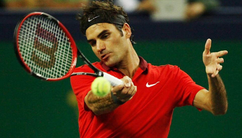 Roger Federer balancerede i den grad på nederlagets rand. Foto: Getty Images.