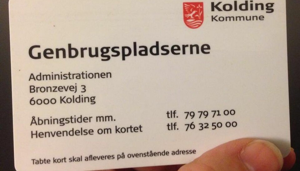 Aflever erhvervsaffald hele døgnet Virksomheder skal have et gyldigt vejekort for at kunne aflevere erhvervsaffald. Foto: kolding.dk.